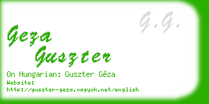 geza guszter business card